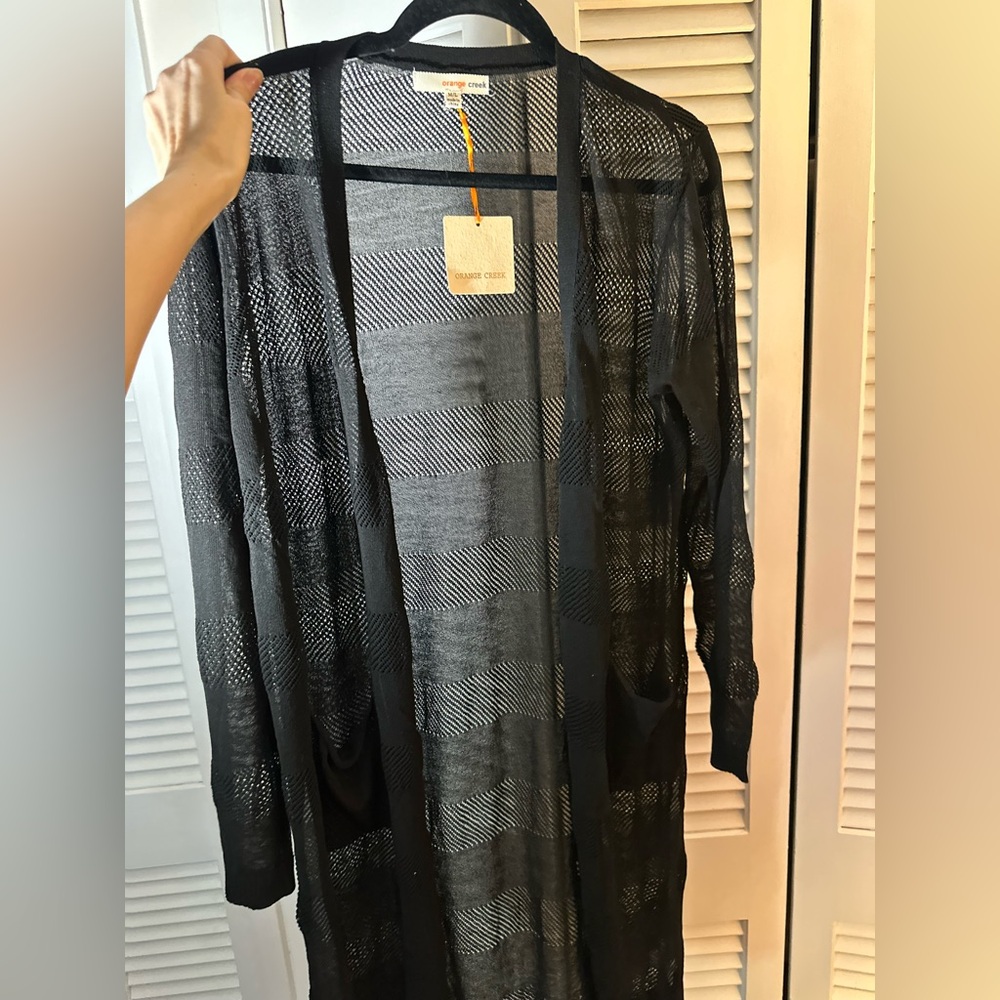 Orange Creek Black Open-Front Cardigan - Picture 5 of 7